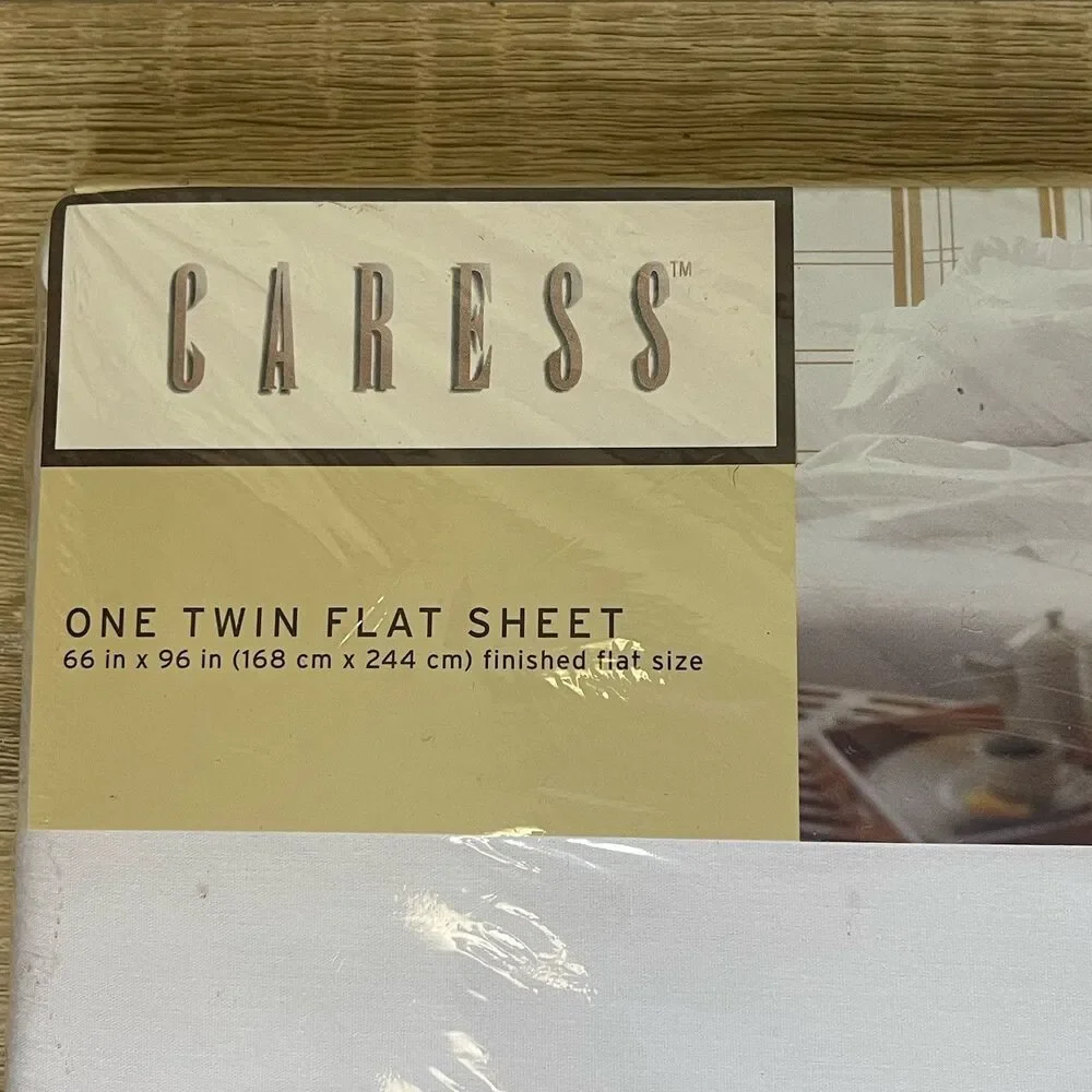 Vintage Caress Twin Flat Sheet NoIron Solid White 50% Cotton 50% Polyester 66x96